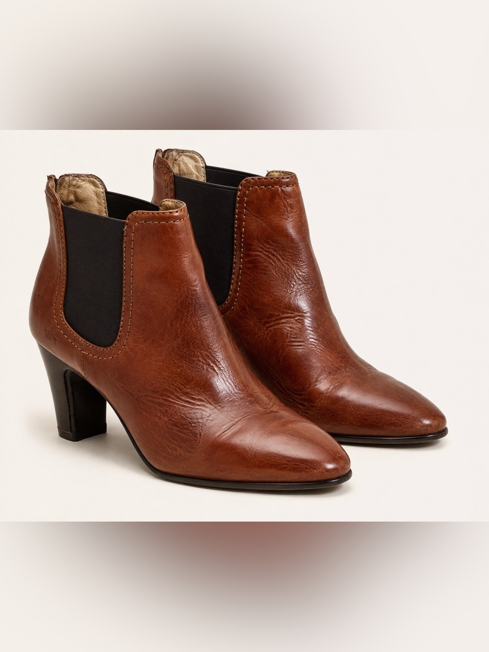 Frye Brown Leather Chelsea Ankle Boots | Size 9 | Classic Heeled Booties